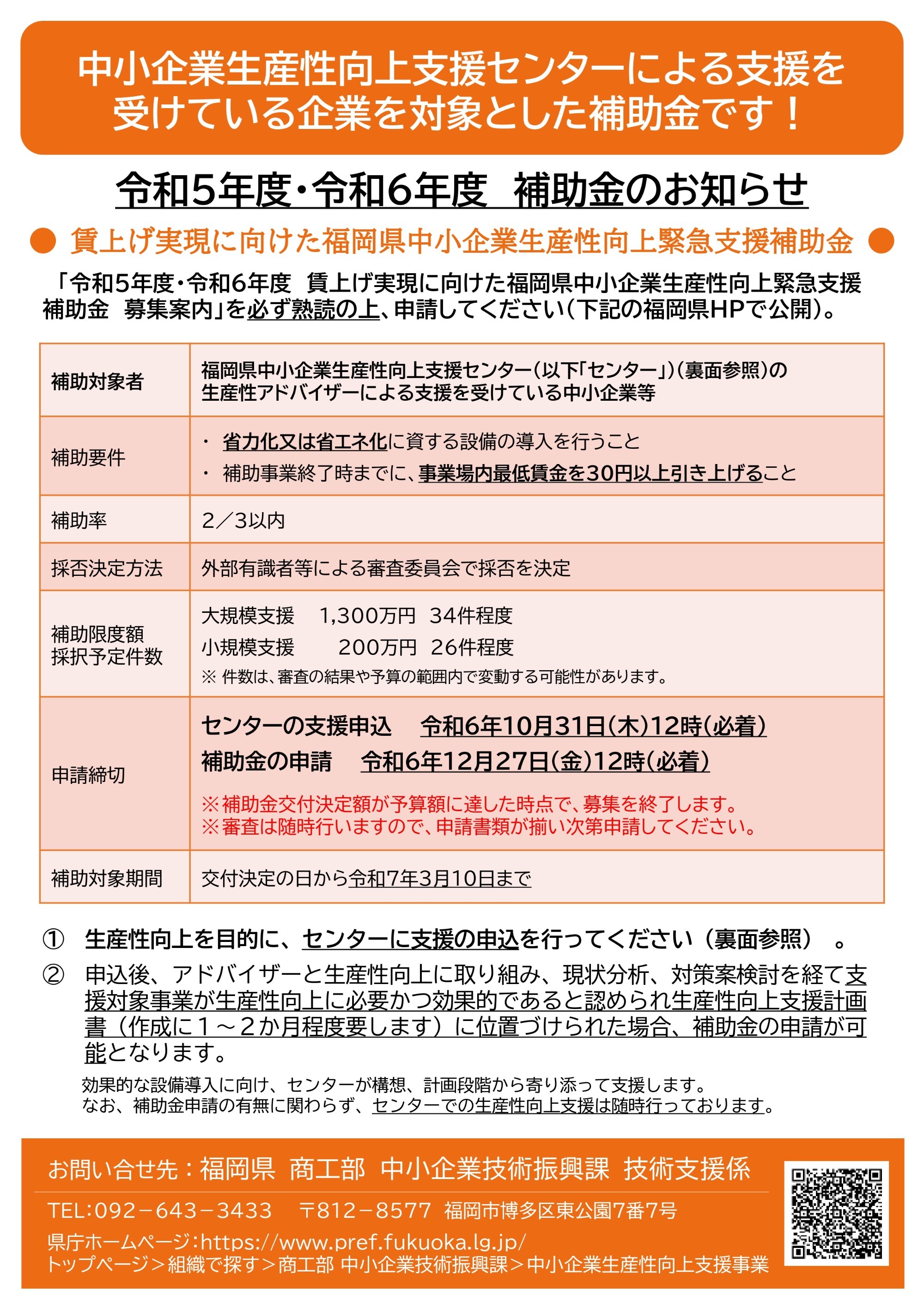 福岡県中小企業生産性向上緊急支援補助金